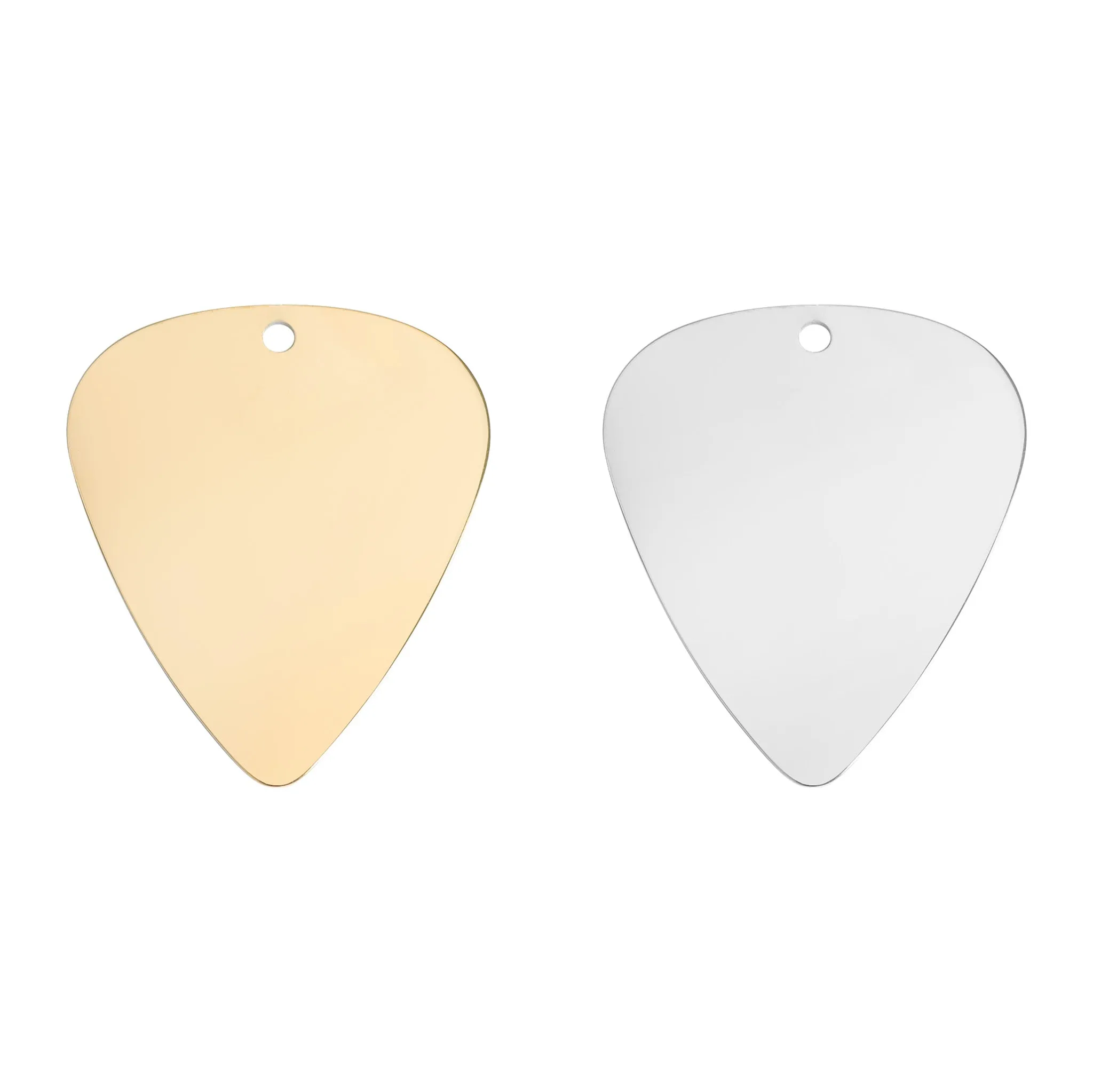 18K Gold PVD Blank Stainless Steel Guitar Pick Pendant / SBB0103