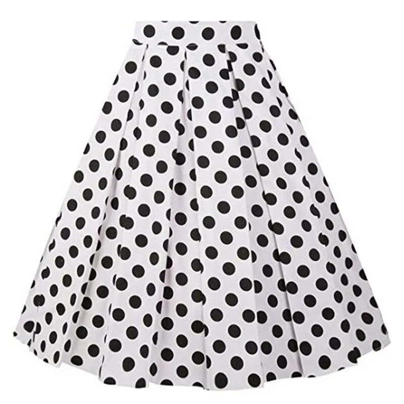 2021 Sunflower Women Short Pleated Skirts Cotton High Waist Lemon Floral Polka Dot Printed HepburnY2K JK School Casual Skater