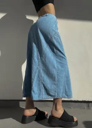 90’s Blue Denim Maxi Skirt (S/M)