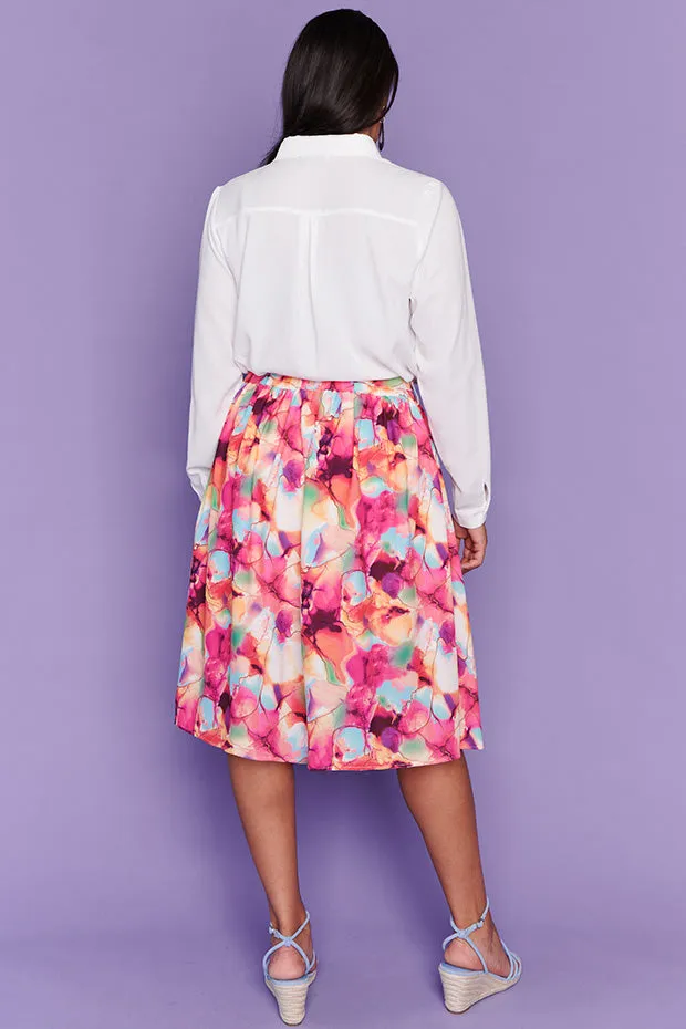 Ada Floral Painting Skirt