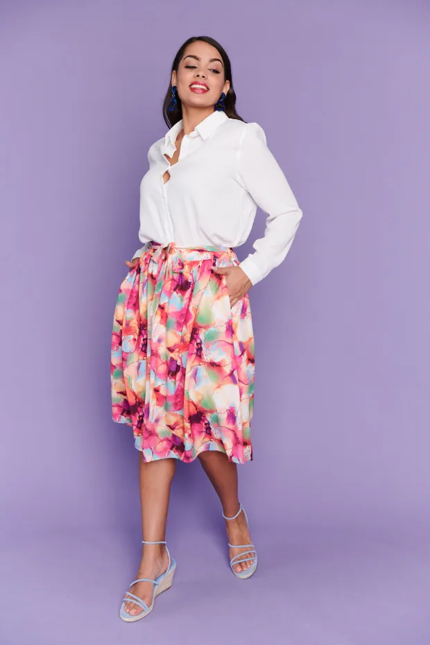 Ada Floral Painting Skirt