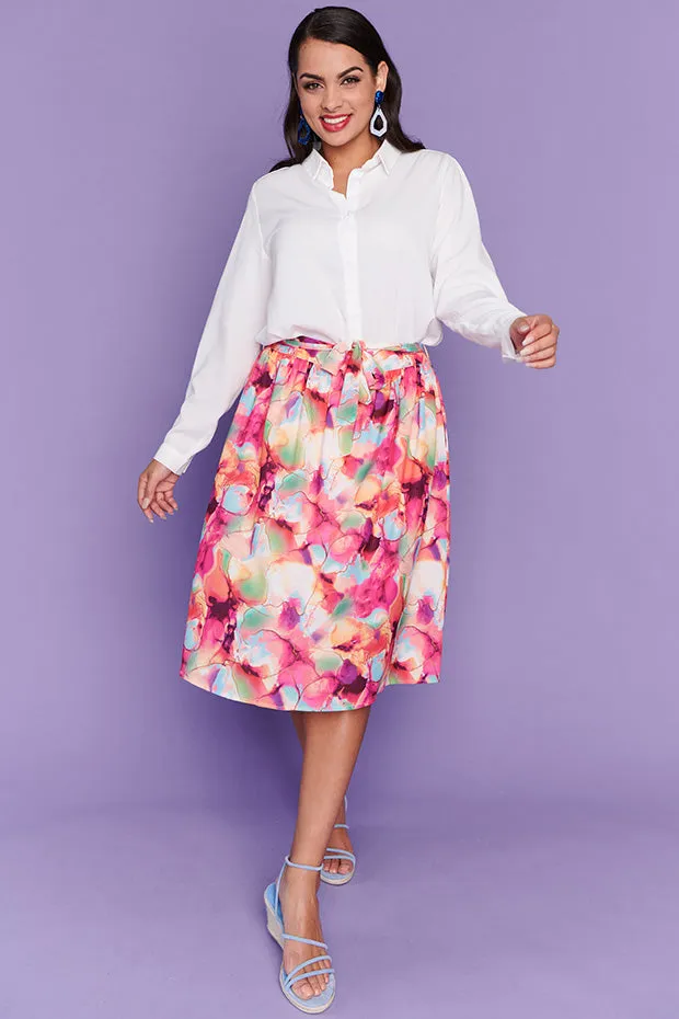 Ada Floral Painting Skirt