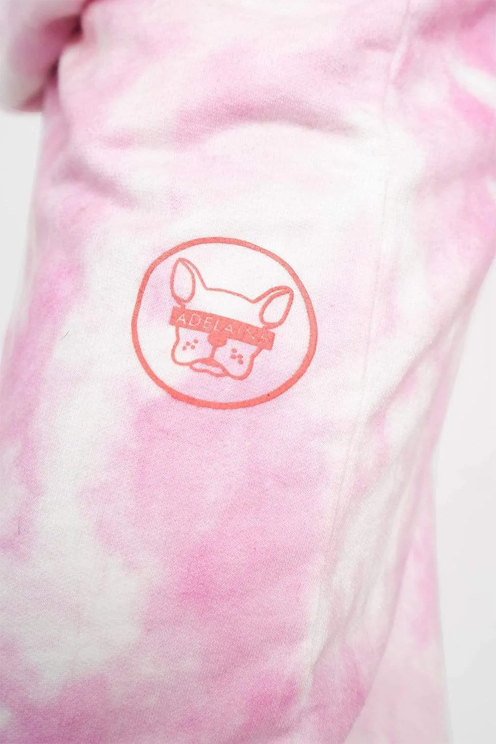 Adelaine Morin 'Girls Supporting Girl's Pastel Pink Tie Dye Hoodie