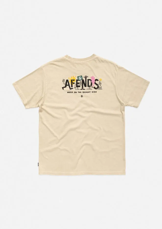 Afends Men's Bright Side Retro Fit Tee Cement M191010