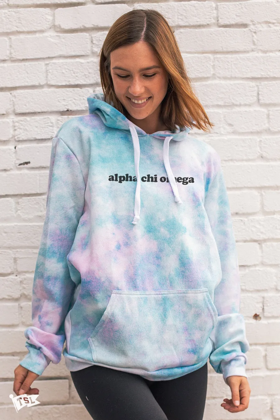 Alpha Chi Omega Simple Digi-Tie Dye Hoodie