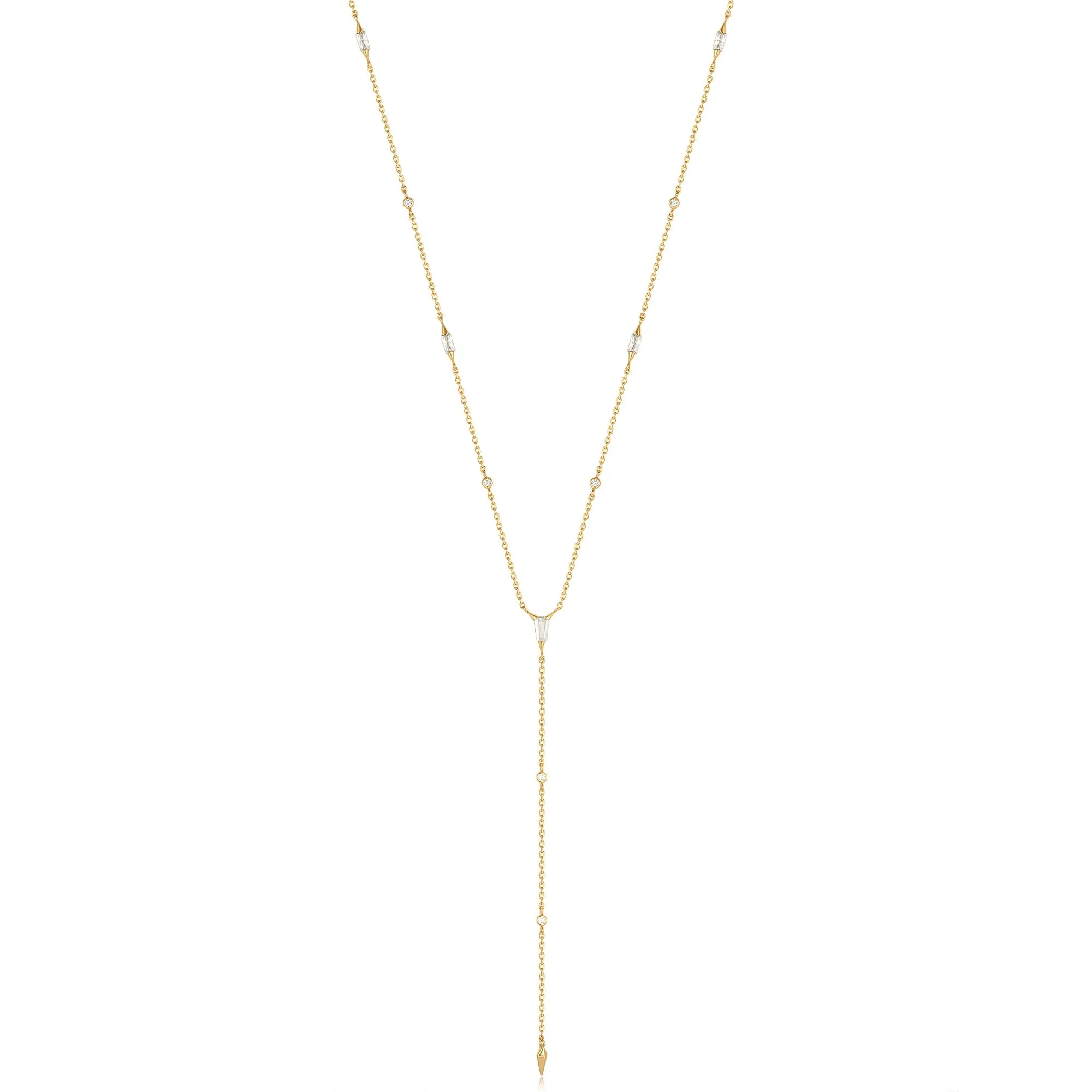 Ania Haie Gold Sparkle Point Y Necklace N053-05G