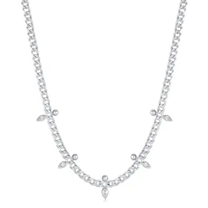 Ania Haie Silver Curb Chain Sparkle Point Necklace N053-07H