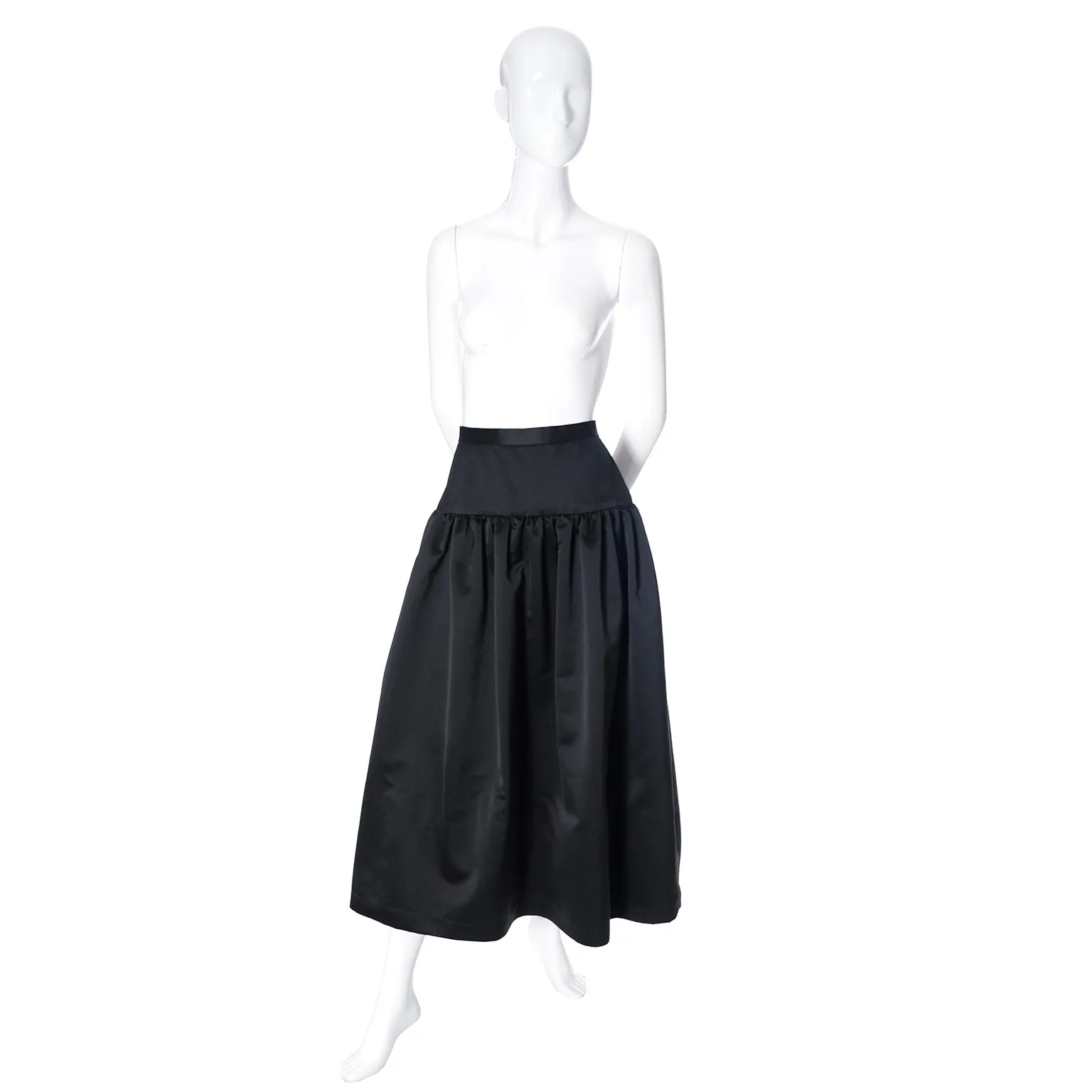 Anthony Muto Black Satin Vintage Evening Skirt