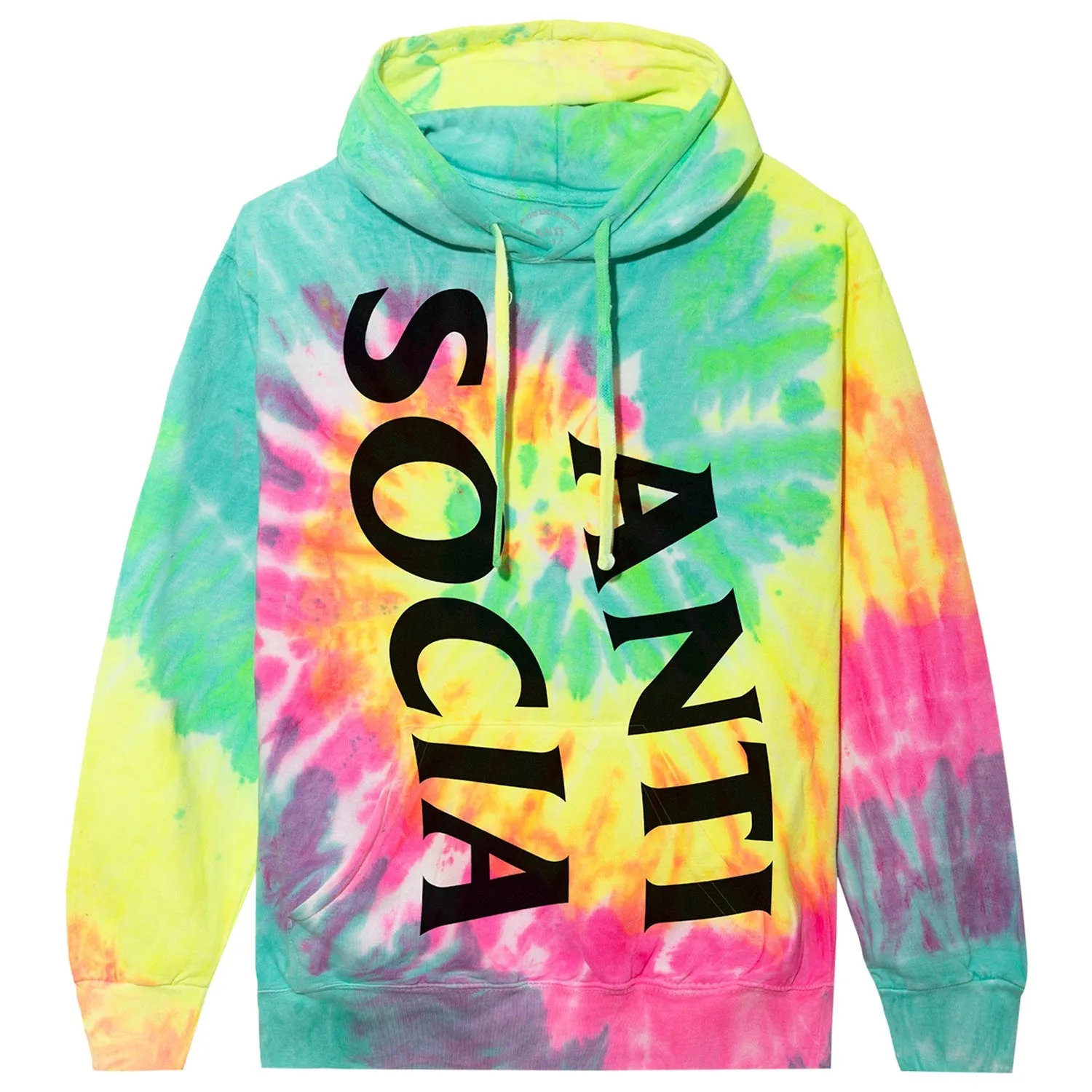 Anti Social Social Club Vertical Horizon Hoodie Rainbow Tie Dye