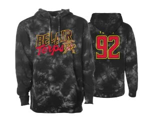 Bel Air Terps- Black Tie Dye Hoodie