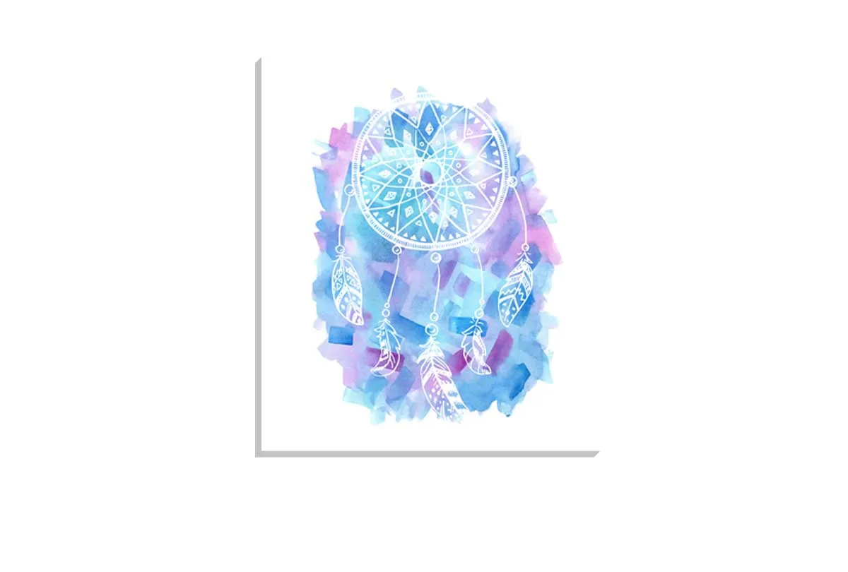 Blue and Purple Watercolour Dream Catcher | Canvas Wall Art Print