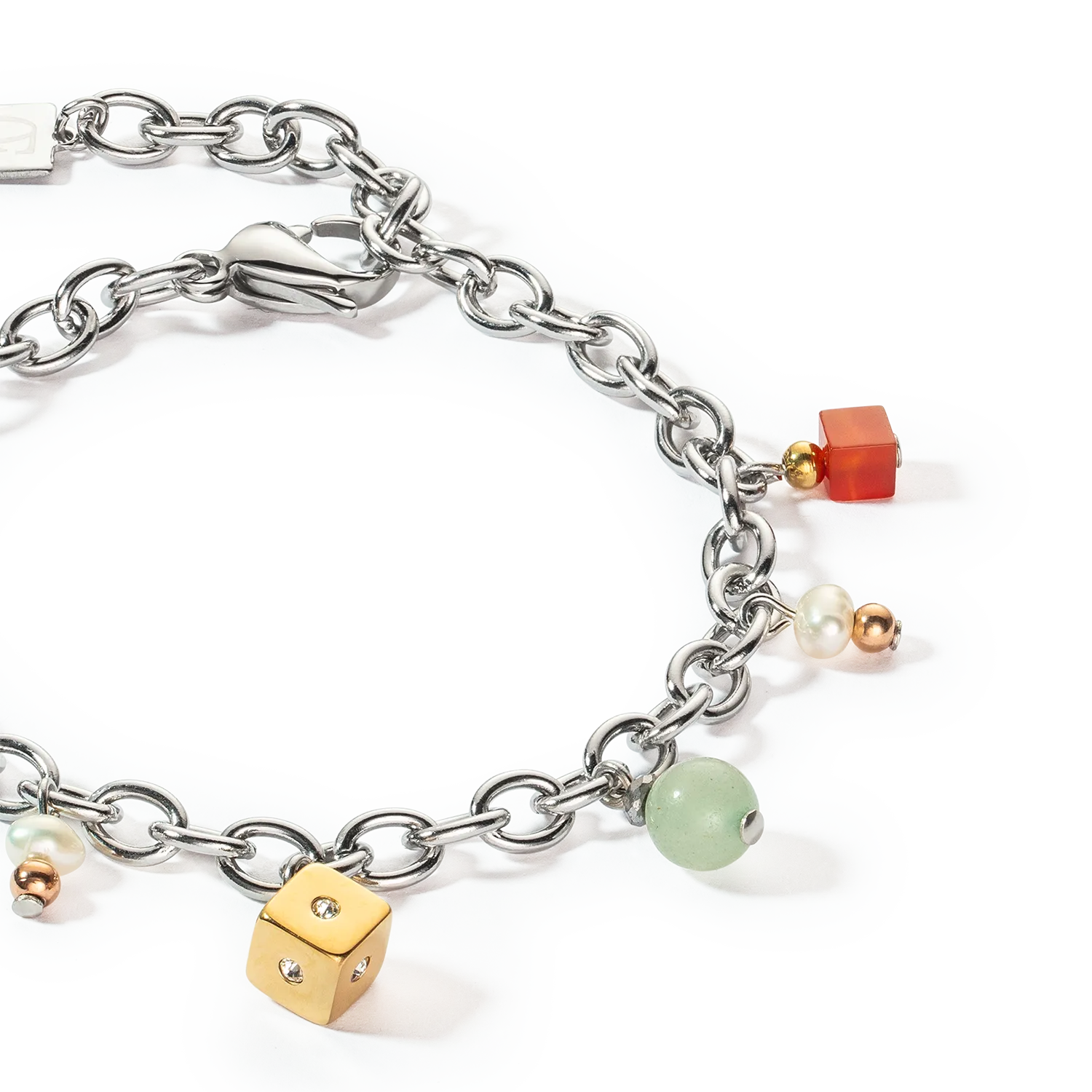 Boho bracelet freshwater pearls silver & multicolour