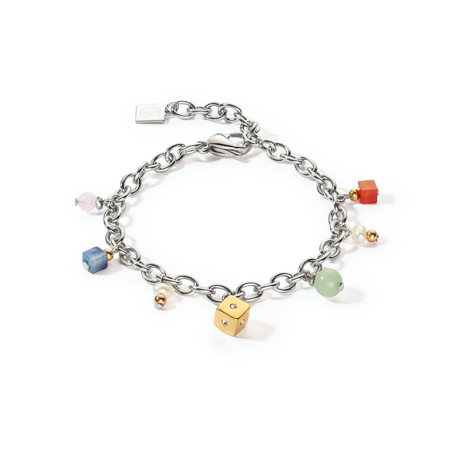 Boho bracelet freshwater pearls silver & multicolour