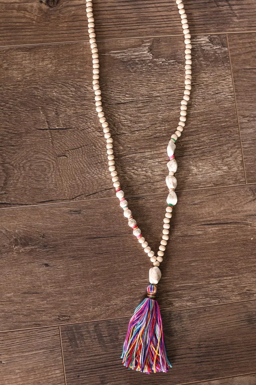 Boho Style Multi Color Tassle Necklace