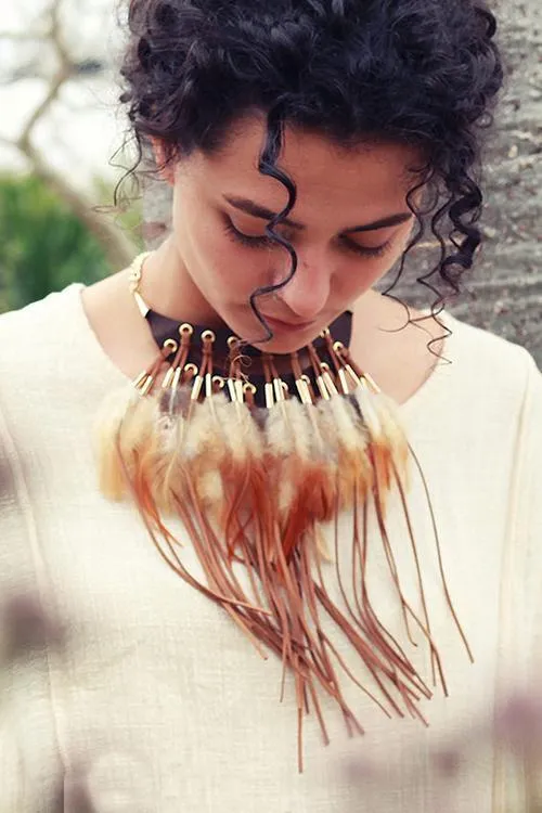 Bohomia Feather Tassels Necklace