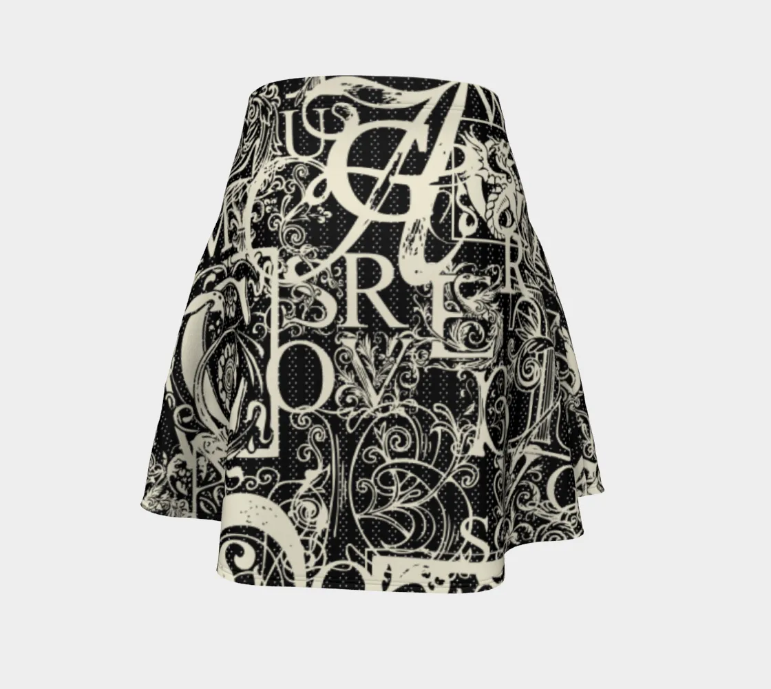 Calligraphy Flare Skirt