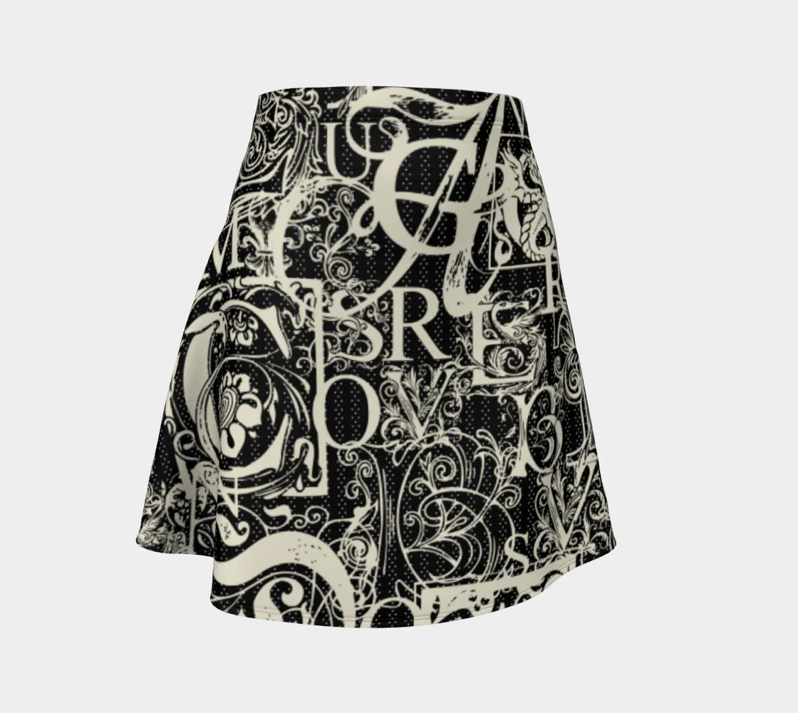 Calligraphy Flare Skirt