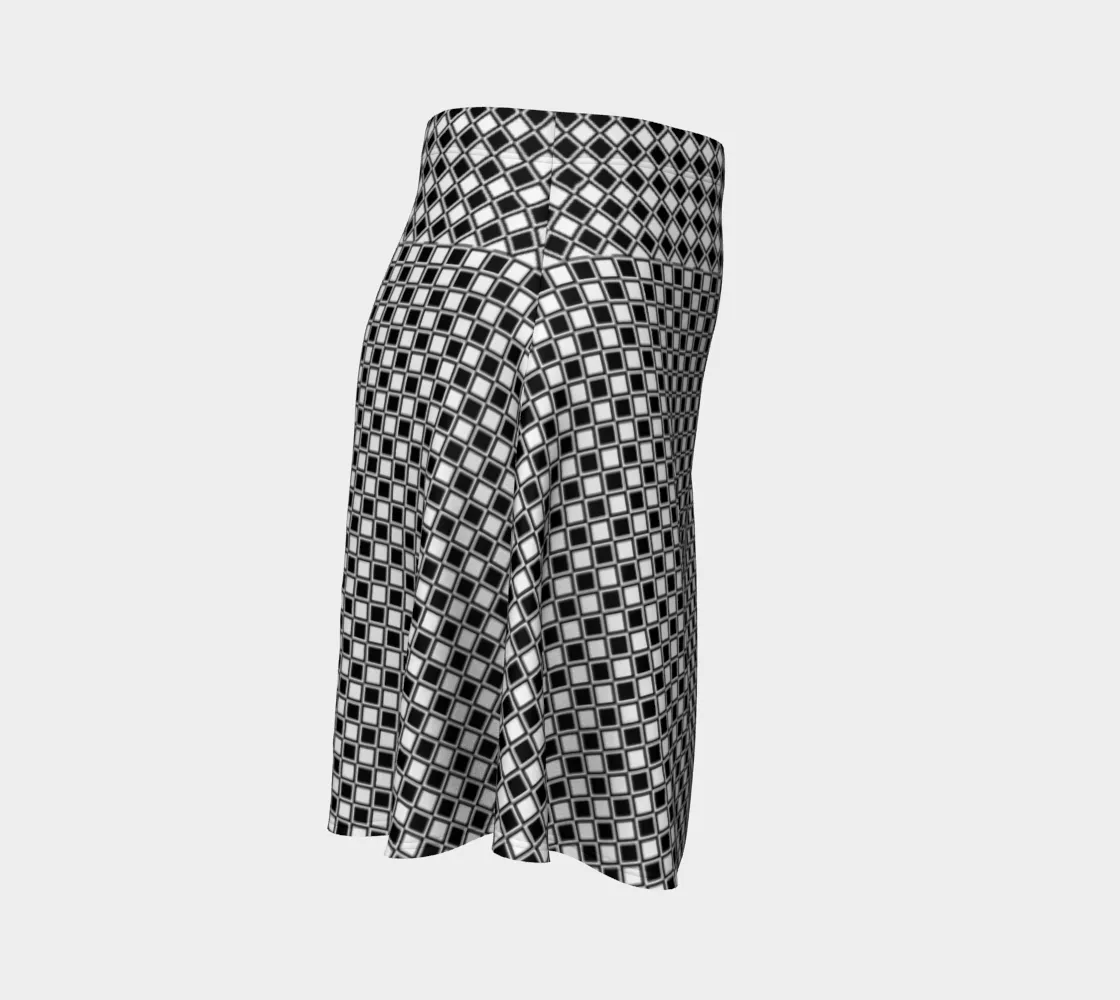 Checkered Flare Skirt