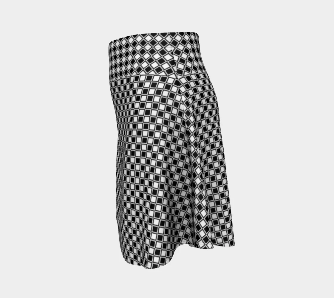 Checkered Flare Skirt