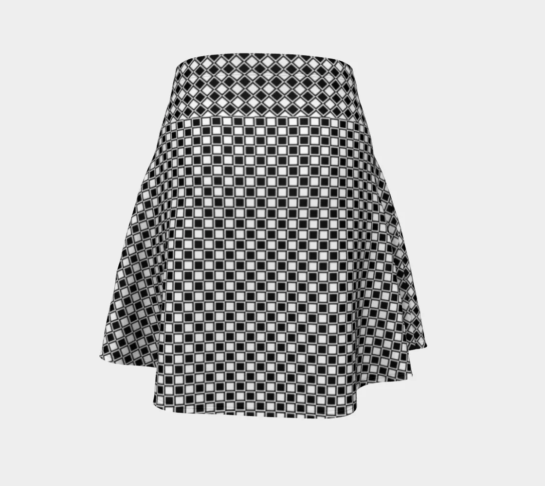 Checkered Flare Skirt