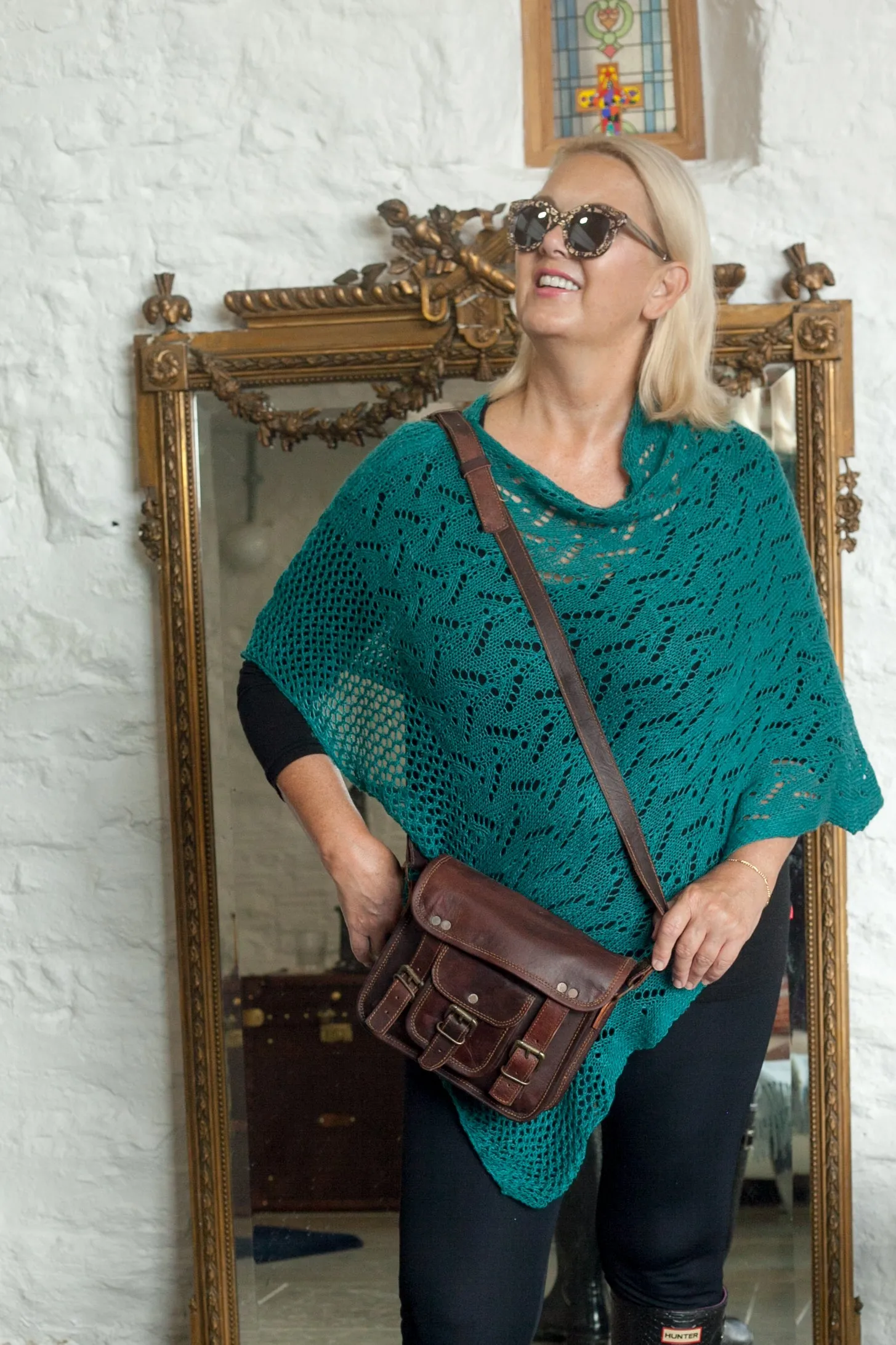 CROCHET STYLE KNITTED PONCHO