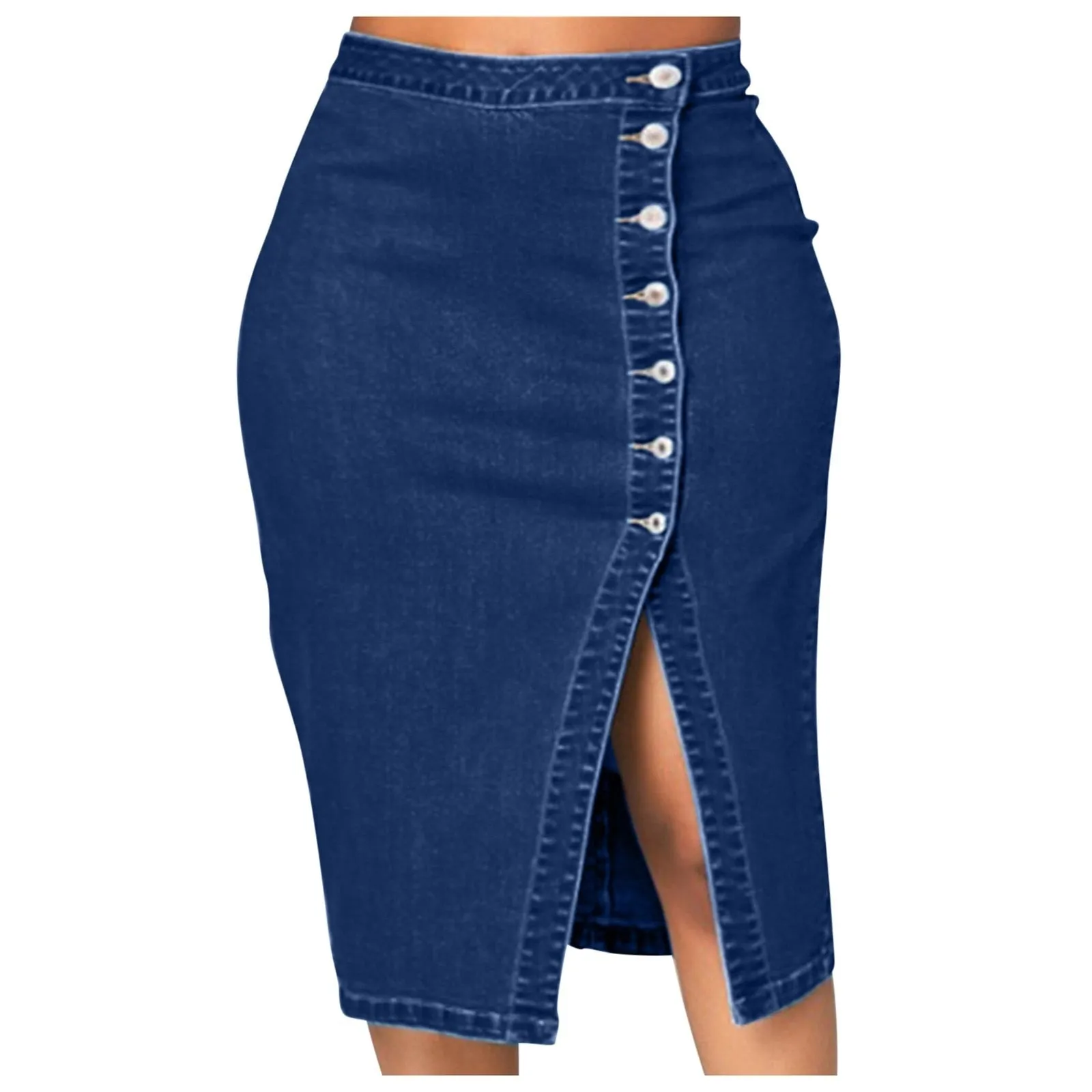 DEANWANGKT  Vintage Jeans Skirts Women Summer  New Style Split Ripped Fashionable Sexy Button Long Retro Old Bag Hip Skirt Denim Skirt