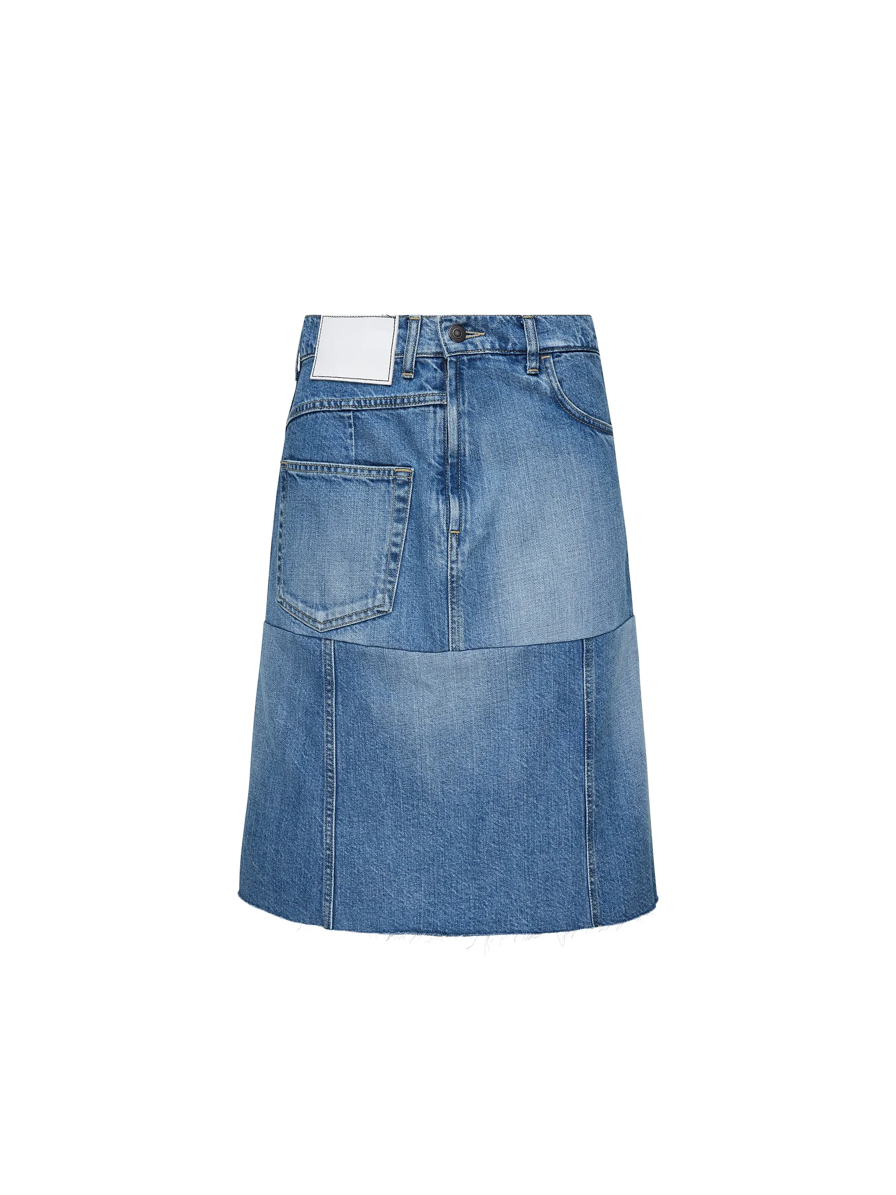 deconstructed denim skirt