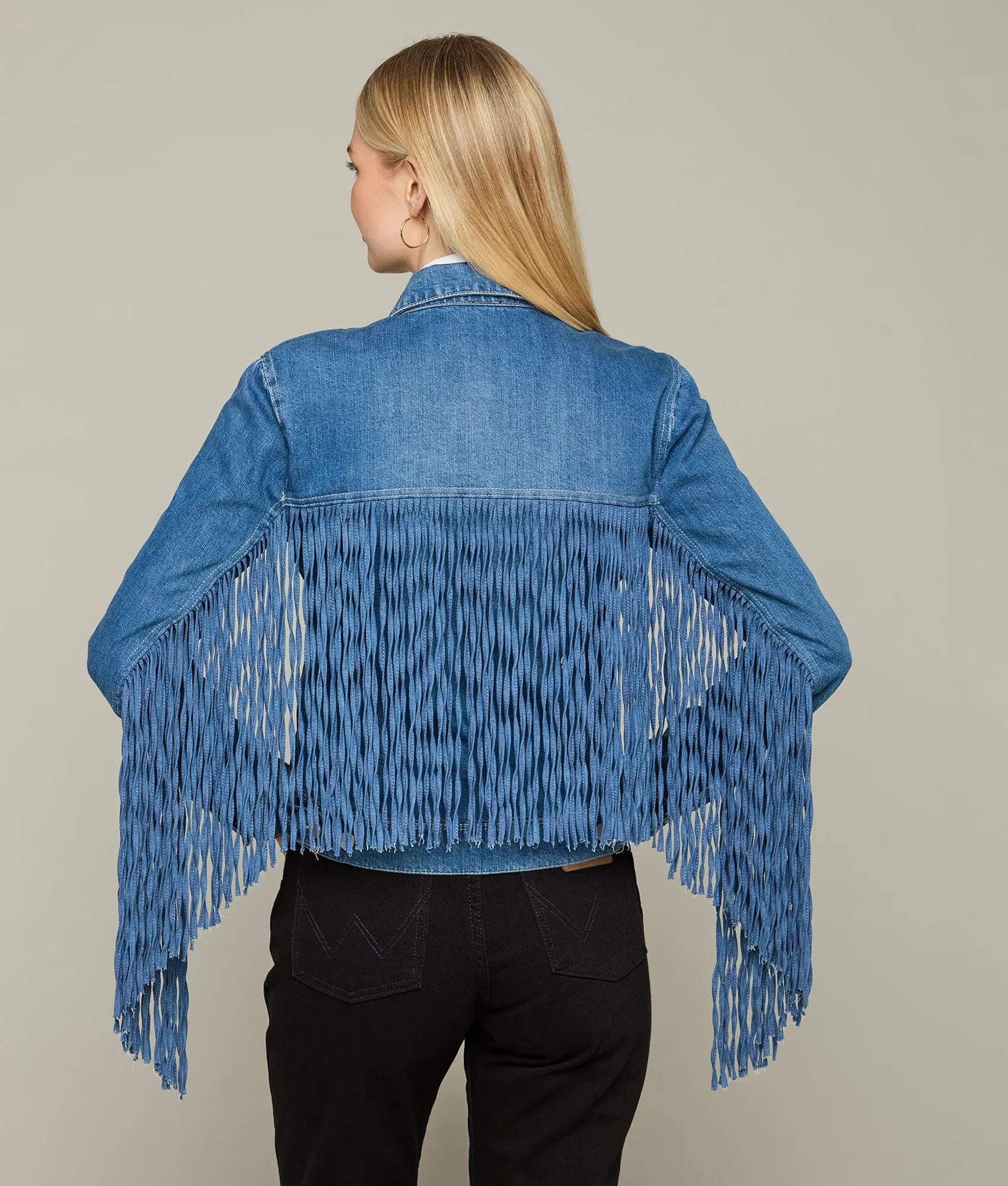 Denim Fringe Jacket :: Denim