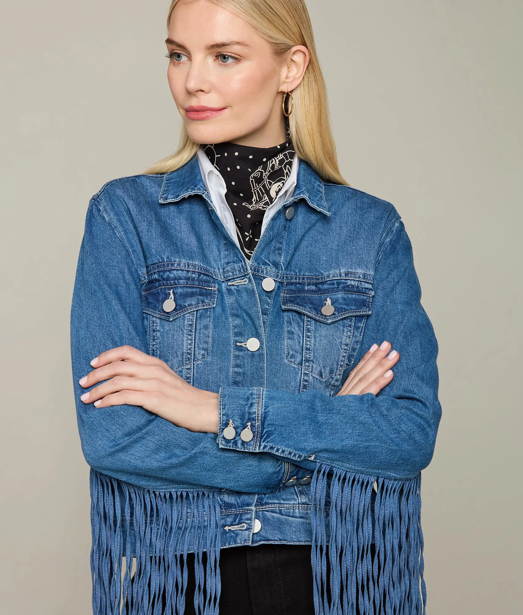 Denim Fringe Jacket :: Denim