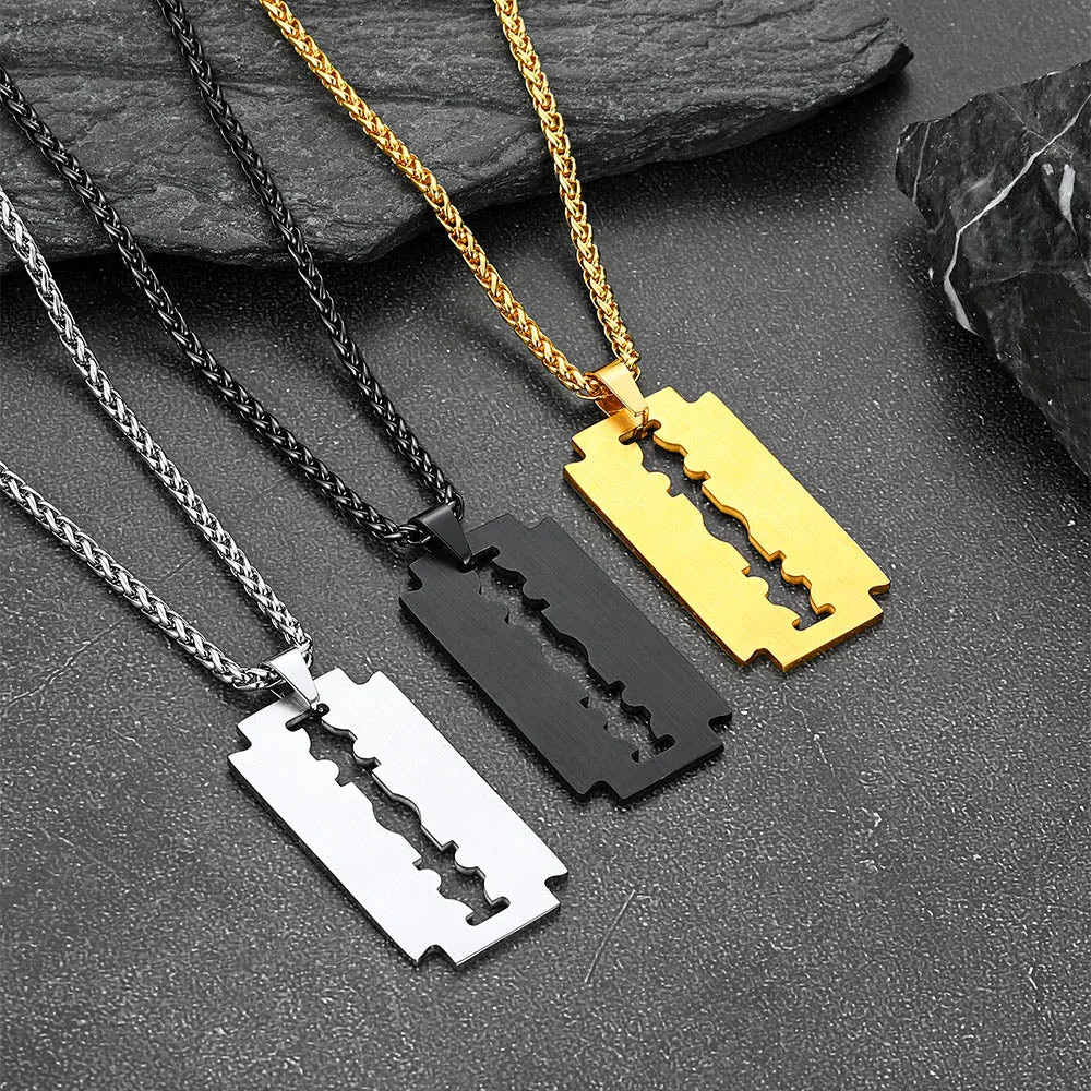 Eboy Razor Blade Pendant Necklace for Men