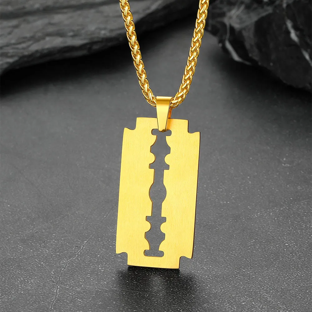 Eboy Razor Blade Pendant Necklace for Men