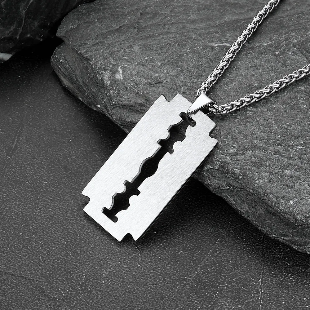 Eboy Razor Blade Pendant Necklace for Men