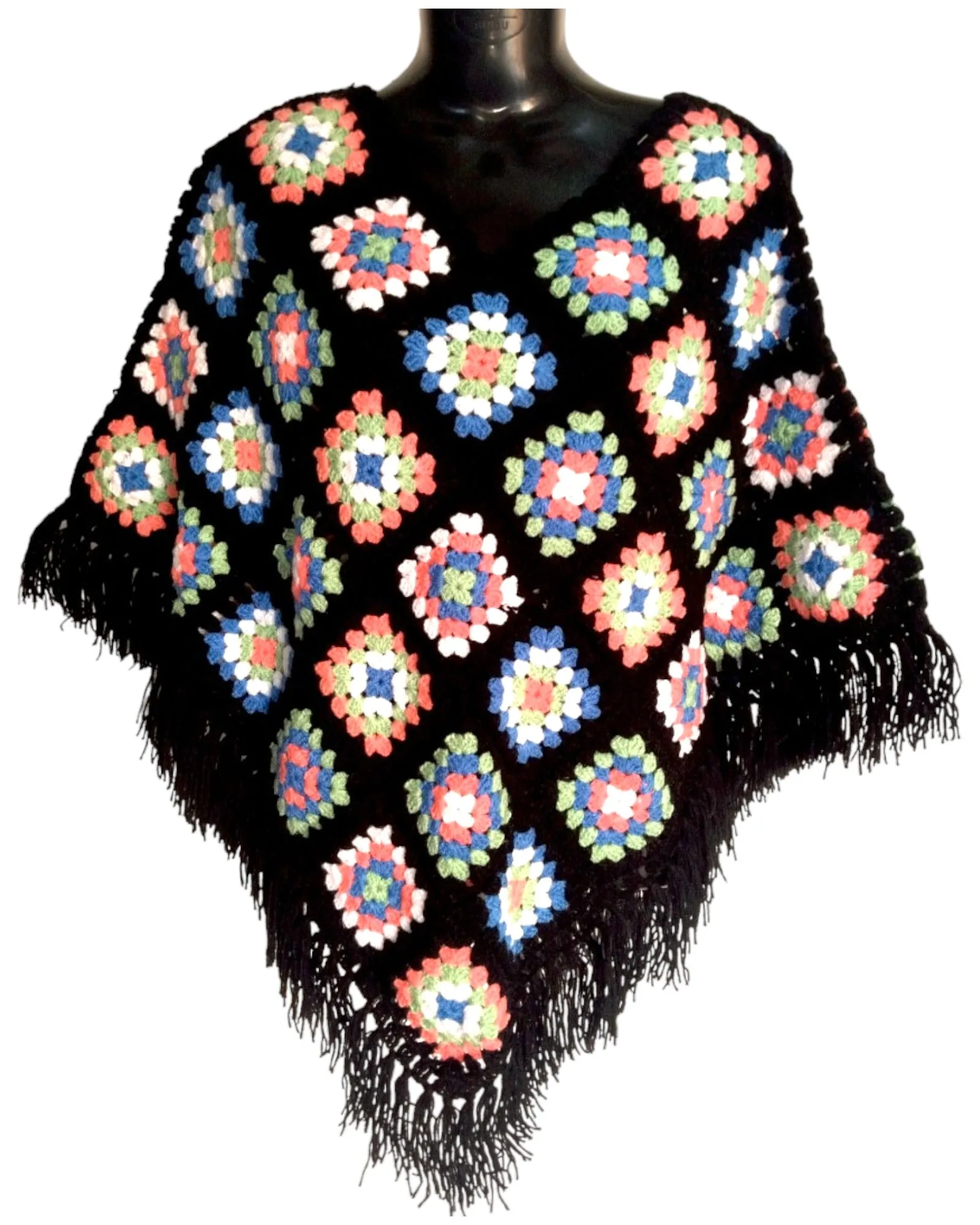 Elegant And Outstanding Multicolor Woolen Poncho Self Design By Graminarts For Girls/Women