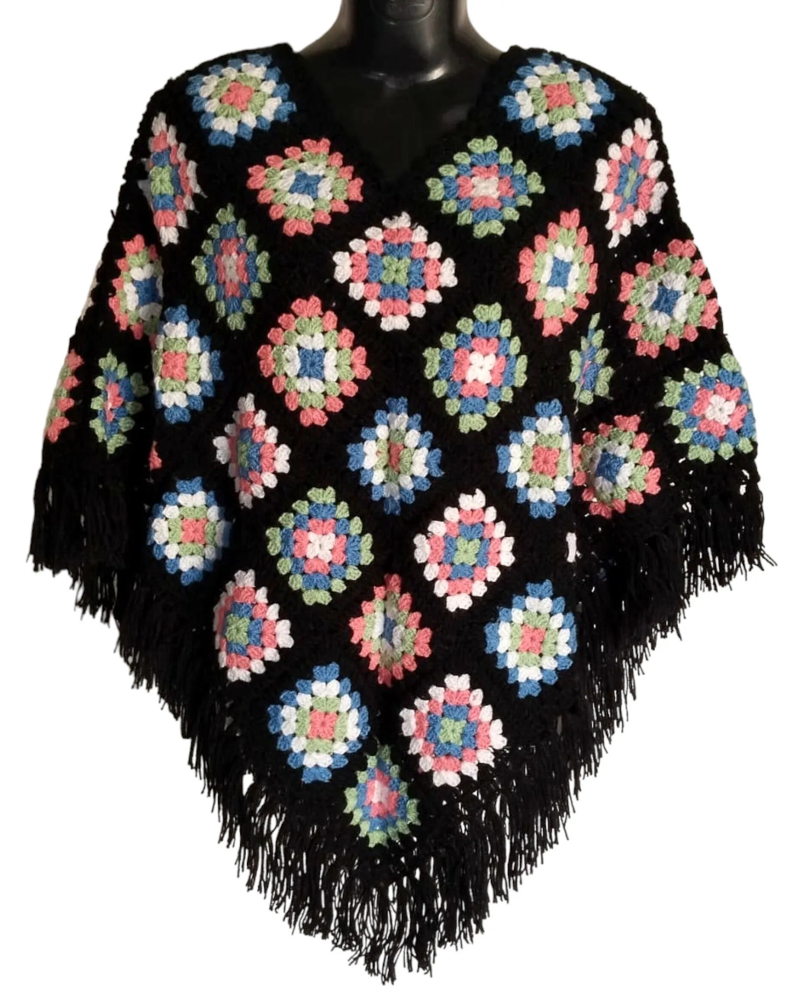 Elegant And Outstanding Multicolor Woolen Poncho Self Design By Graminarts For Girls/Women