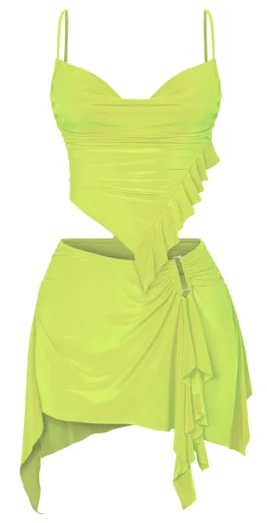 Euphoria Mini Skirt Set (Lime Green)