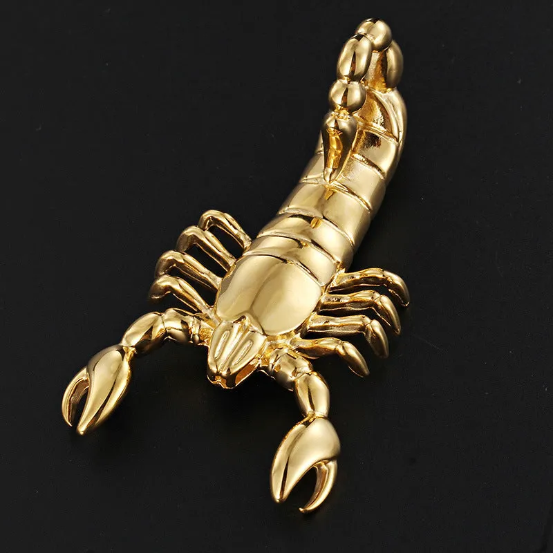 Fashionable Rock Punk Scorpion Pendant for Men - Gold Men's Jewelry by Planderful