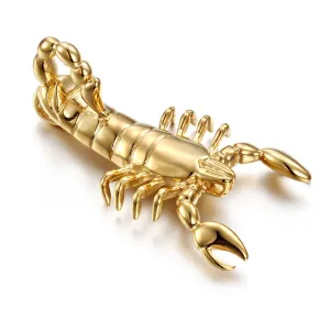 Fashionable Rock Punk Scorpion Pendant for Men - Gold Men's Jewelry by Planderful