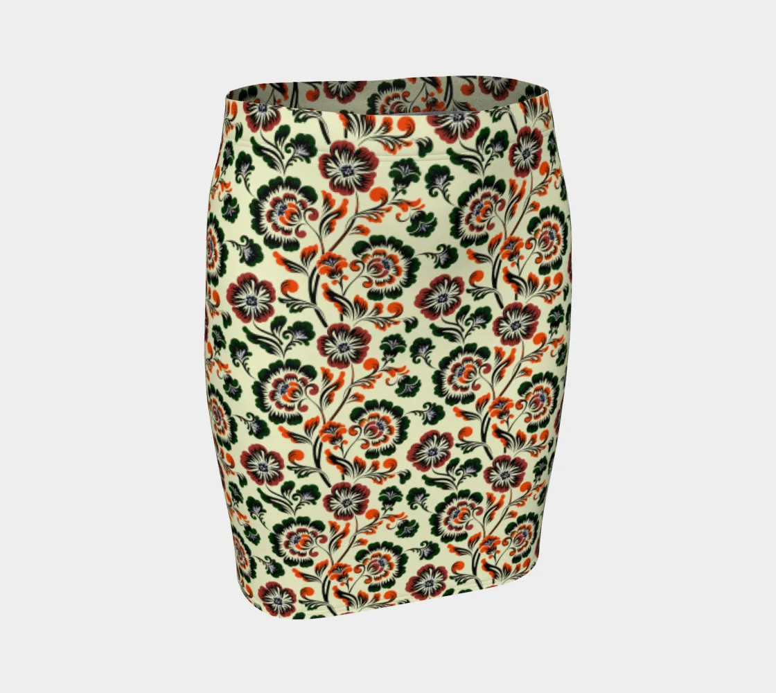 Floral Bouquet Fitted Skirt