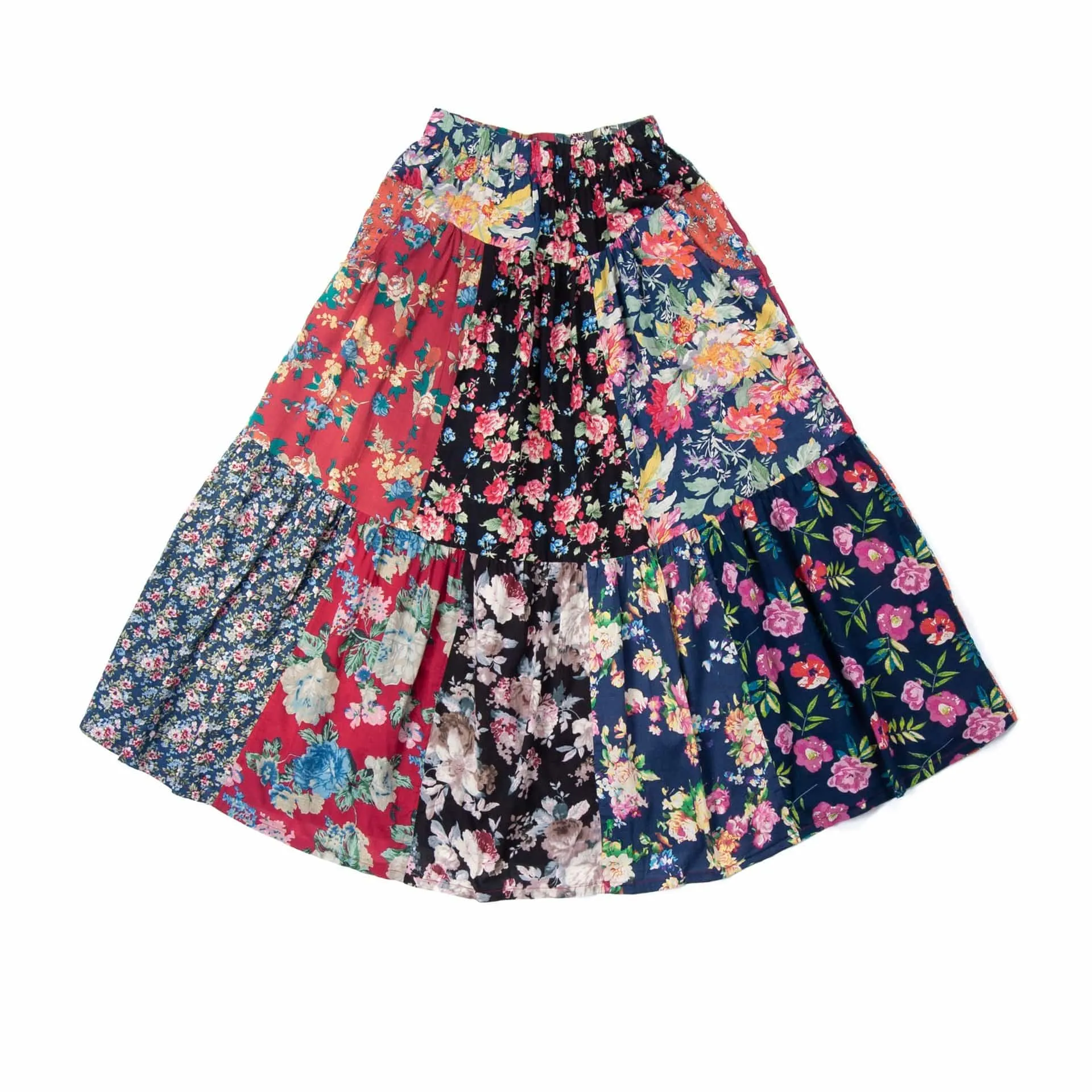 Floral Random Patchwork Skirt