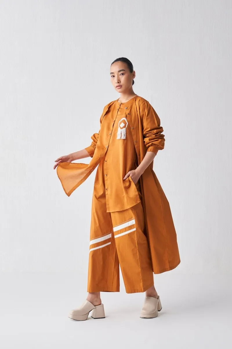 Fringe Shirt Co ord - Rust