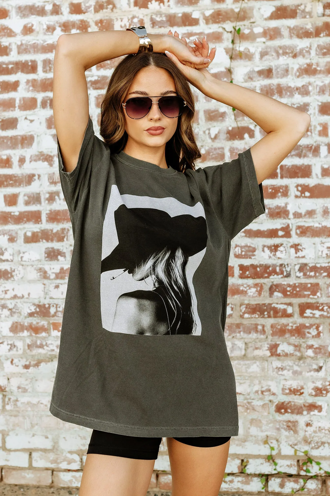 GB ORIGINAL!! The "Paris Cowgirl" Tee in Charcoal