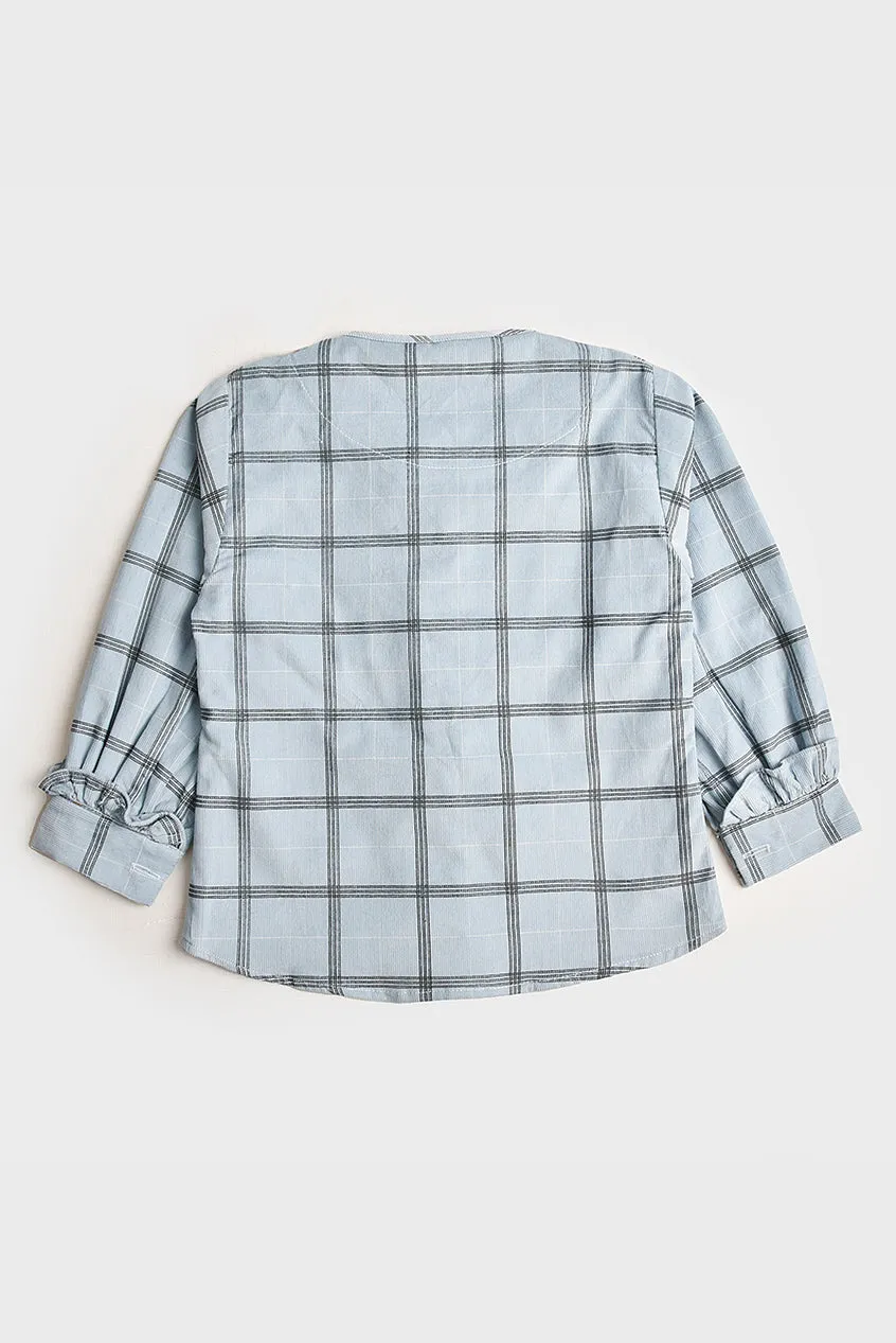 Girls Corduroy Checked Top