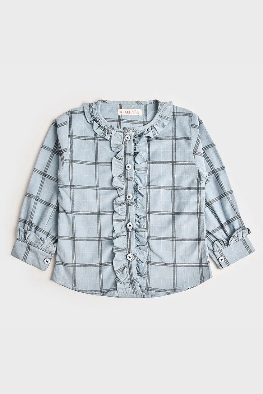 Girls Corduroy Checked Top