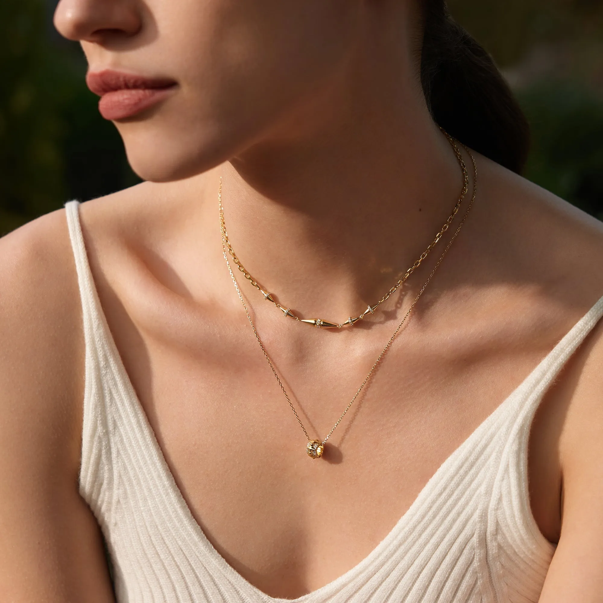 Gold Geometric Chain Necklace