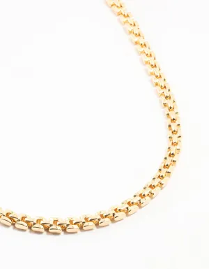 Gold Plated Watch Chain Necklace