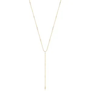 Gold Sparkle Point Y Necklace