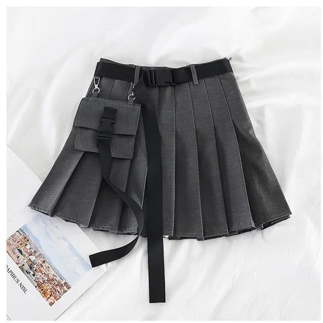 Half-length Pleated Skirt Short Skirt High Waist Women Skirts