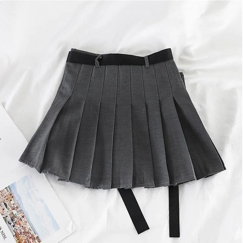 Half-length Pleated Skirt Short Skirt High Waist Women Skirts