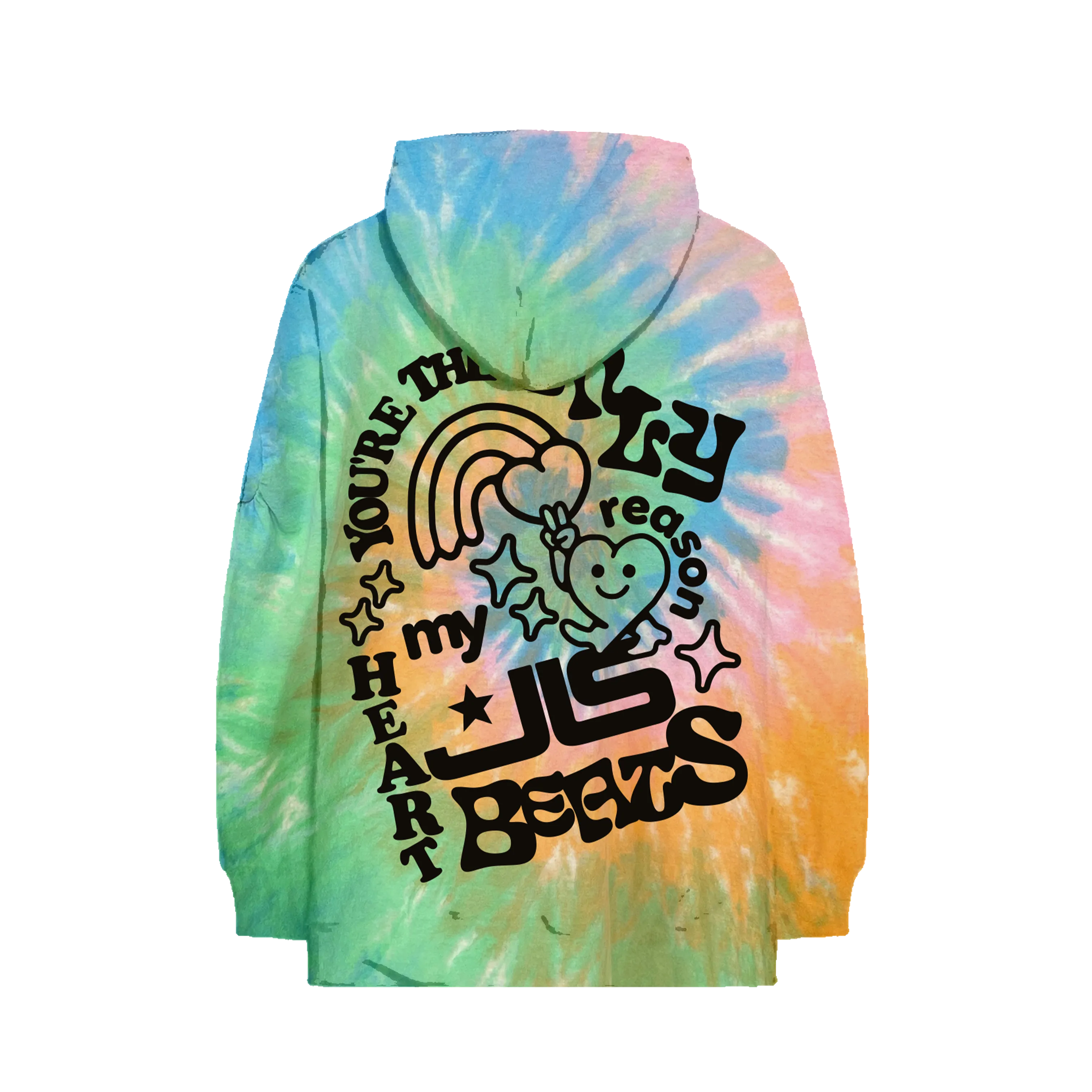 Heart Beats Rainbow Tie Dye Hoodie