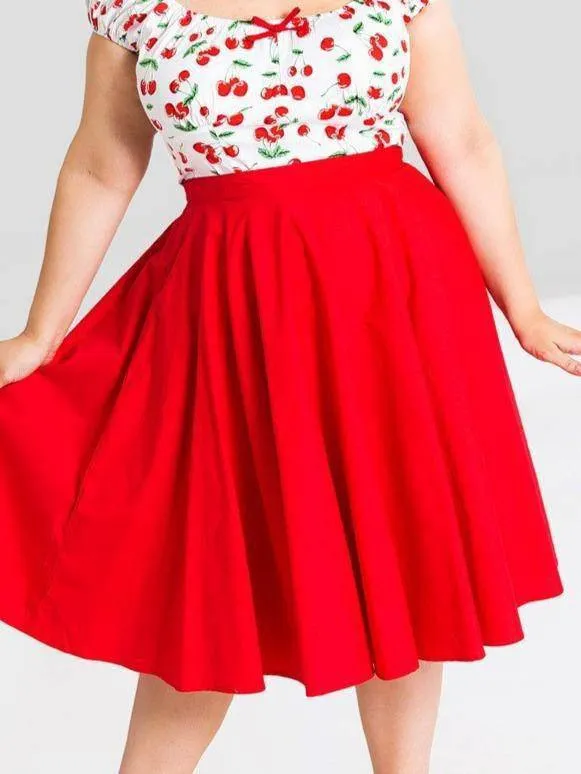 Hell Bunny Paula Red Circle Skirt